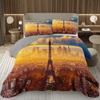Eiffelturm Tagesdecke Vintage Paris Stadtlandschaft Quilt-Set Doppel-/Queen-Größe, Weiche Leichte Wendbare Tagesdecke für Mädchen Frauen
