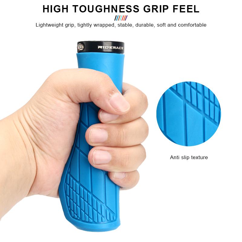Bicycle Grips Ergonomic Rubber Soft Comfortable Bike Handlebar Cover Single Lock On Anti-Slip Shock Absorption MTB Accessories