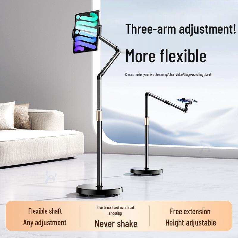 Universal Telescopic Rotating Floor Stand for Phones and Tablets