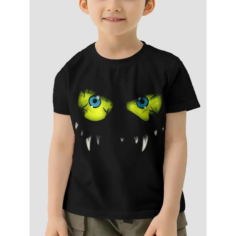 2024 Retro 3d Print Casual Children's Clothing Top Tee Shirt Fashion T Shirt Animal Kids Boy Clothes Anime Short Sleeve