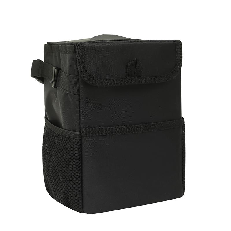 Large Capacity Trash Bin Car Trash Can with Lid Storage Pockets Auto Rear Seat Garbage Can Organizer Vehicle Storage Tool