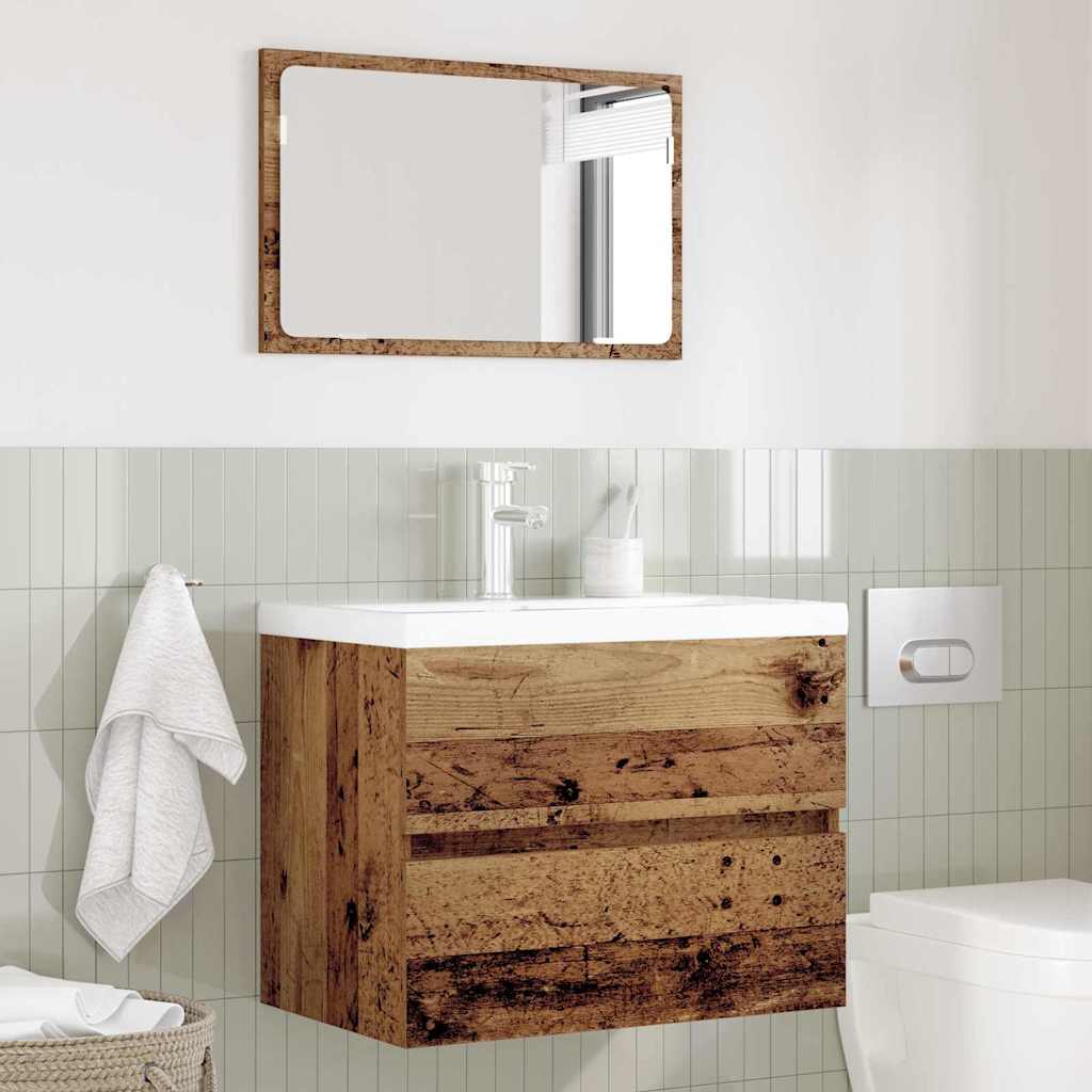 Bathroom Furniture Set 2 Pcs Reclaimed Wood Particleboard and Metal