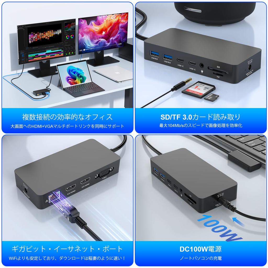 Surface Dock USB C Thunderbolt 4 Surface Dock Triple Display Surface Docking Station Compatible with Surface Pro Surface Laptop Surface Go Surface