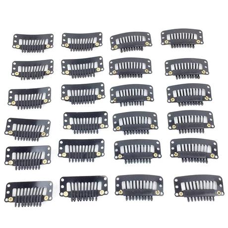 Professional Wholesale 9 Teeth Elastic Wig Clips With Safety Pin for Home Hair Extension Installation and Fixing Work