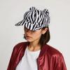 Animal Print Beret Hat for Female Fashion Painter Hat with Cats Ear Teens Girl Cabbie Caps Photography Props Headpiece