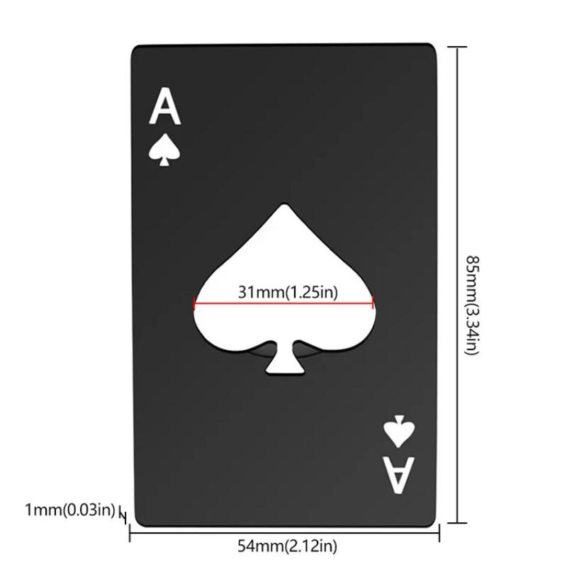 2/6 ks Kreativní pokerový otvírák na konzervy z nerezové oceli Velikost kreditní karty Bar Restaurace Pivo Kovový otvírák Dárek