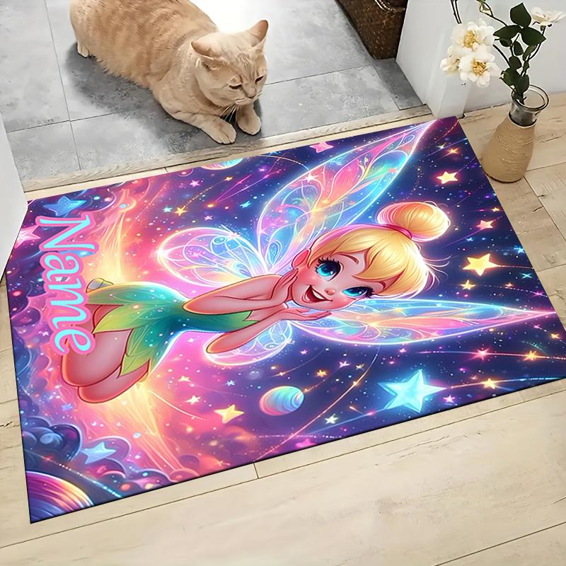 Custom Name Tinkerbell's Magical Night Carpet Rug Customizable Soft Washable Anti-Slip Home Living Room Sofa Mats Personalized Rug. 0909356