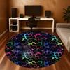 1pc Floral Butterfly Round Chair Mat Area Rug - Non-Slip, Floor Mat for Office, Bedroom, and Indoor Decor -1002169