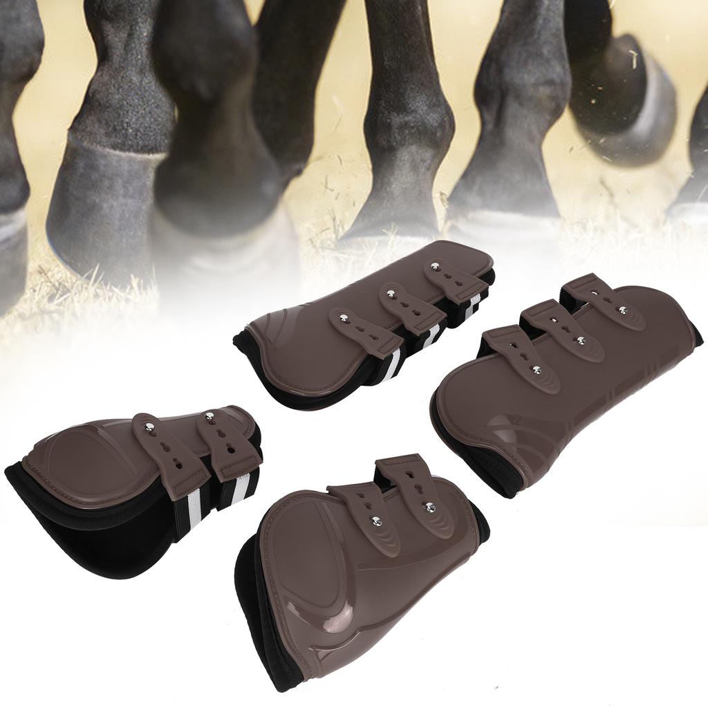 1Set PU Horse Legguard Leg Protector Thickened Leggings with Soft Lining Equipmentbrown M