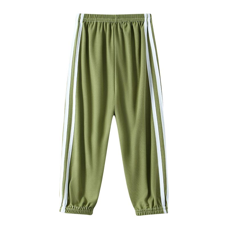 Children's Summer Solid Color Basic Sports Pants Boys Casual Joker Elastic Waist Girl Sweet and Lovely Mosquito Pants