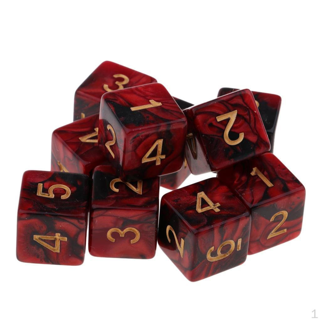 

Багатосторонній набір із 10 предметів із рольовою грою D6 RPG Red+Black