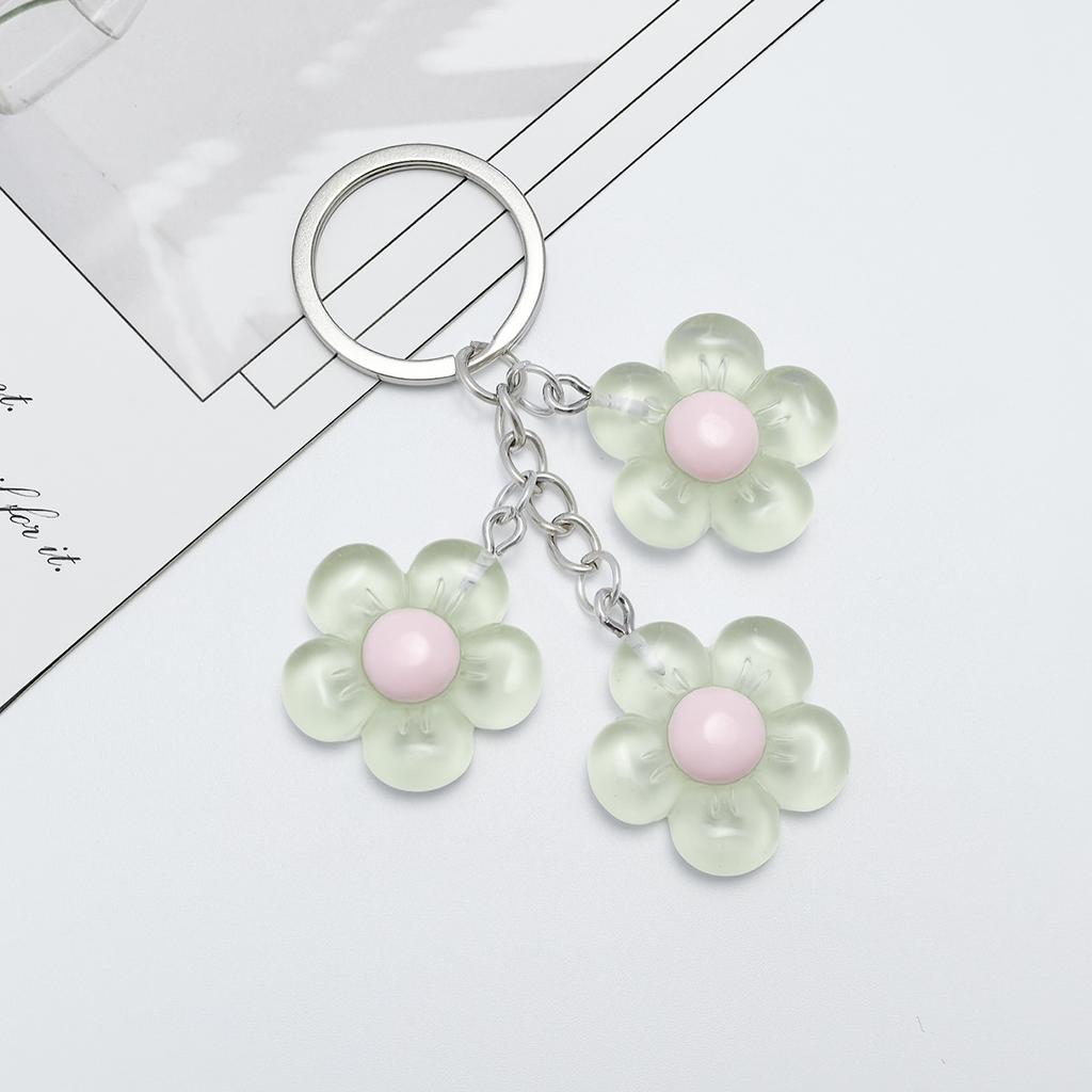 Resin Cherry Blossom Keychain Flower Pendant Backpack Decoration Accessories Couple Family Keychain Pendant