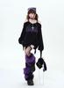 Korean Style Off-Shoulder Punk Sweater with Turn-Down Collar - Women's Autumn/Winter Ripped Knitted Top