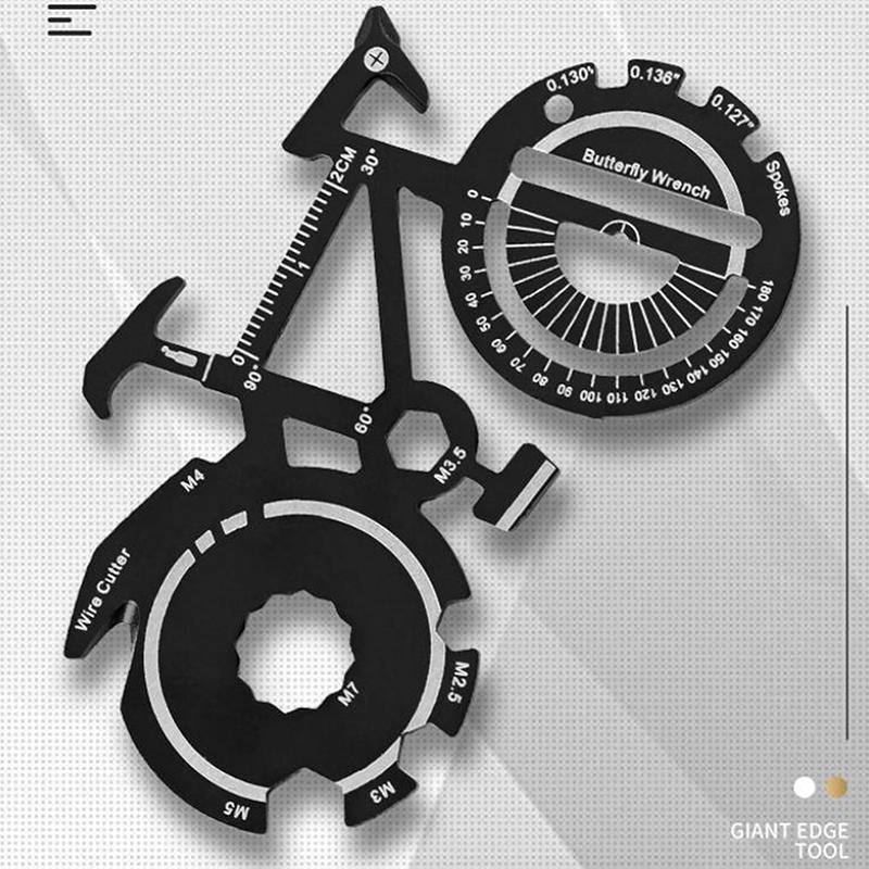 Fahrrad Multitool Karte 20 Funktionen Tragbares Schlüsselanhänger Werkzeug Survival Taschen Gadget für Outdoor Radfahren Wartung
