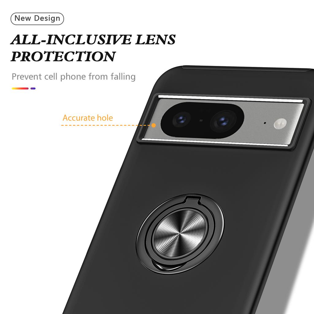 Ring Kickstand Case for Google Pixel 8,Hard PC+Soft TPU Drop-proof Phone Cover