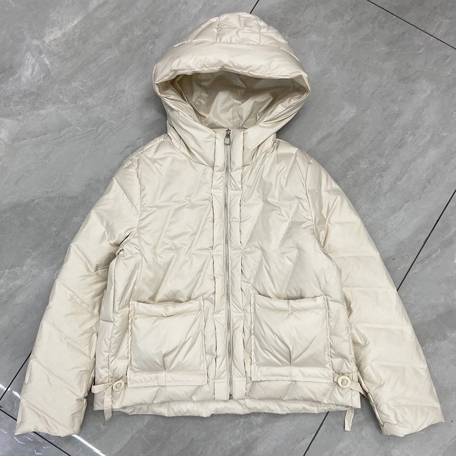Winter new hooded pressed down jacket women's short loose fashion thin thin small coat