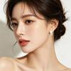 White Cashew Stud Earrings, Daily French C-Shaped Earrings for Women, Sweet Niche Design, Simple Versatile Temperament