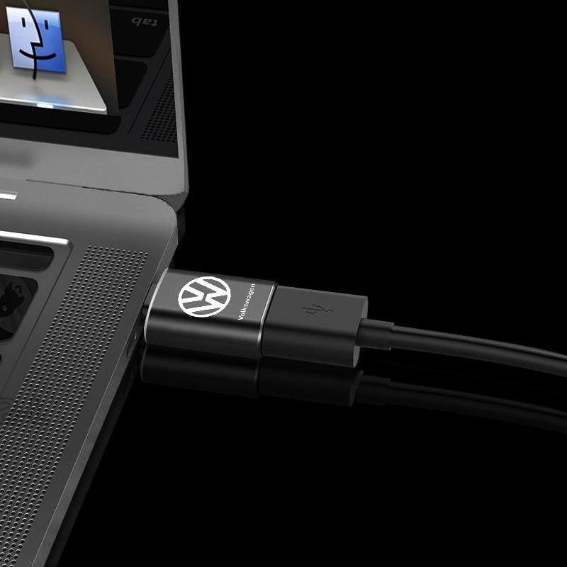 1 Stuks Auto Oplaadadapter Type-C Naar USB Converter Auto Accessoires voor Volkswagen MK6 MK5 MK4 MK7 Golf-4 5 6 7 Passat Ibiza Leon FR 2 Altea Aztec