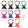 Adjustable Pre-tied Bow Tie Solid Color Bowties for Women Criss Cross Bow Tie