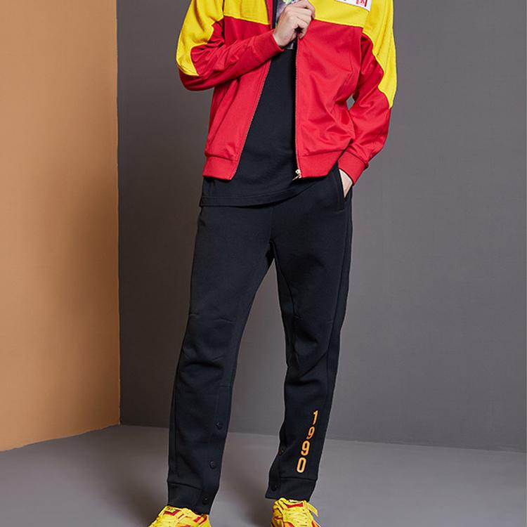 Li Ning SS20 Fashion Week Runway Series Straight Leg Knitted Casual Sports Pants Men Bottoms Standard-Black AKLP285-1