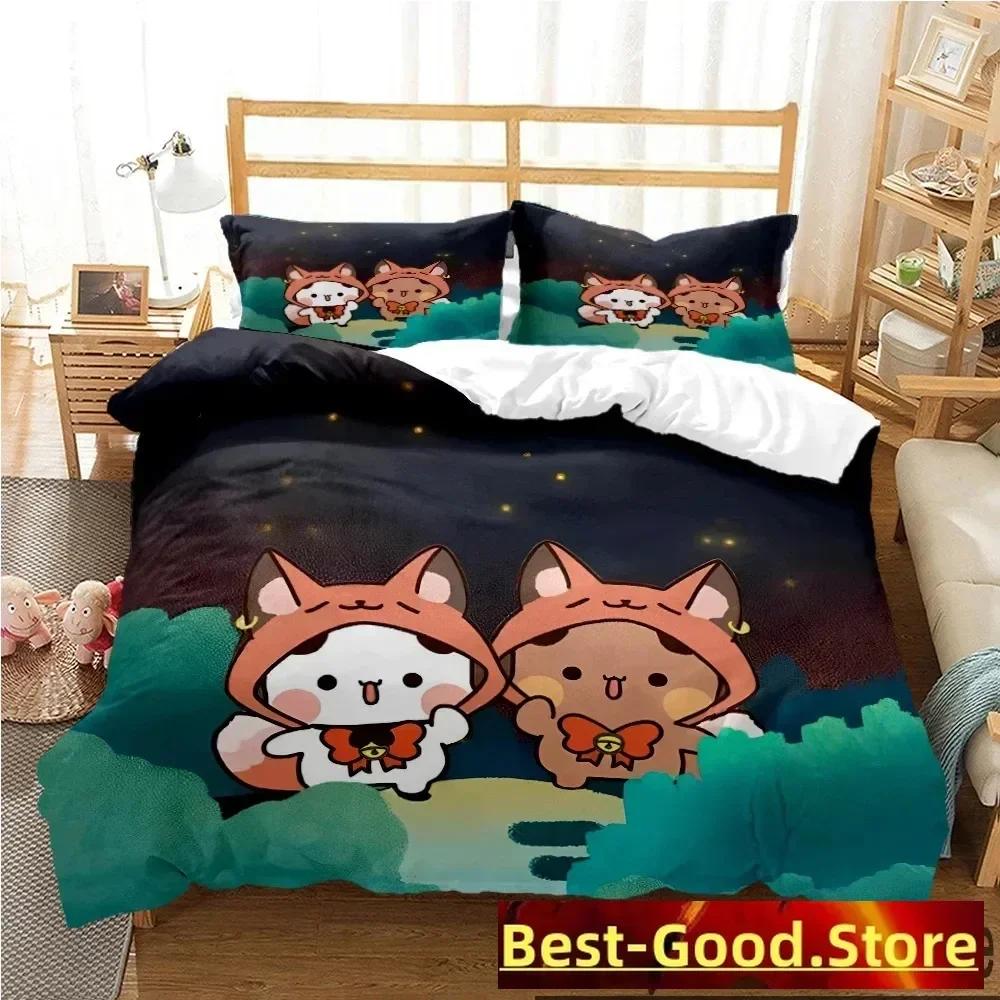 3D Print Bubu Dudu Cartoon Bear Panda Bedding Set Printed With Pillowcase Duvet Cover Soft Single Double Queen Super King Size