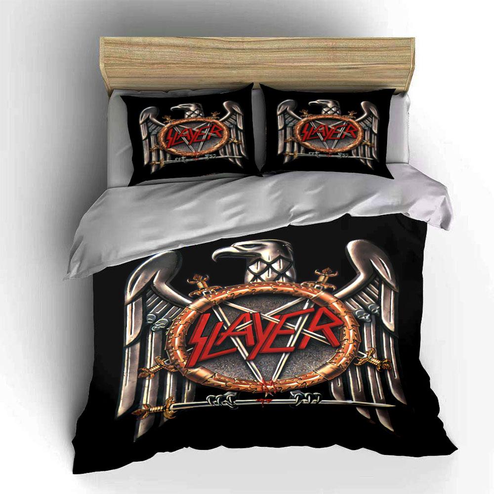 Slayer Eagle Logo Bedding Set Bedding Duvet Cover Set Duvet Cover Pillowcases (1 * Duvet Cover 2 * Pillowcases, Without Duvet Insert)