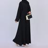 Damenrobe schwarz langärmlig Rundhalsausschnitt muslimisches Kleid