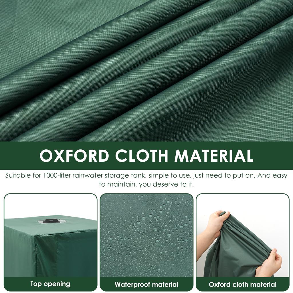 IBC Tote Cover Waterproof 1000 Liter Rainwater Container Rain Dustproof Water Tank Cover Oxford Cloth Outdoors UV Protection