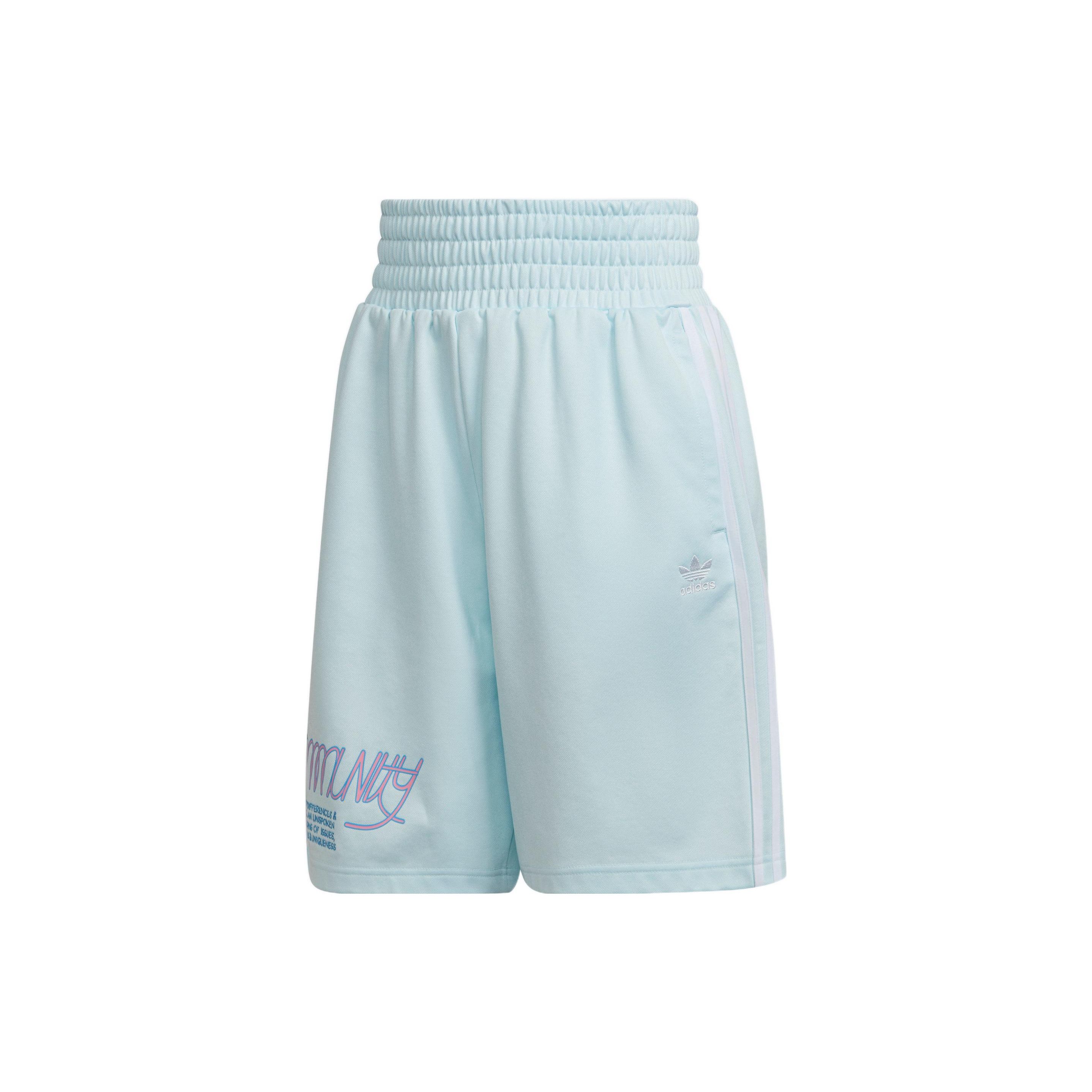 Adidas Originals Letter Print Sports Shorts Women shorts Sky-Blue HT3760 30