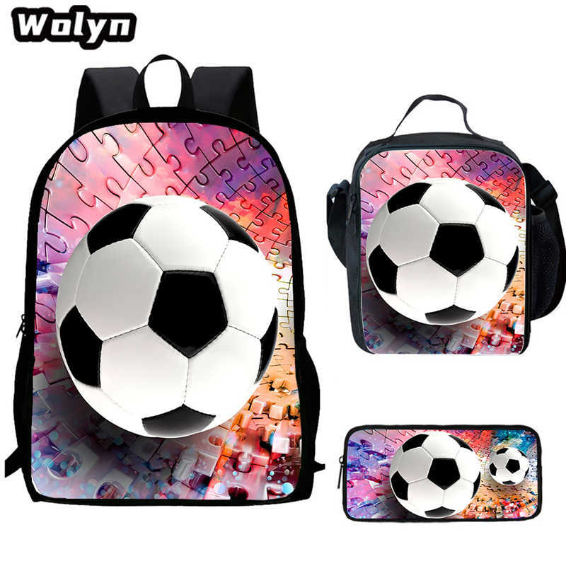 Football School Bag High Definition Waterproof Printing Multi-Functional Load Reduction Ridge Backpack