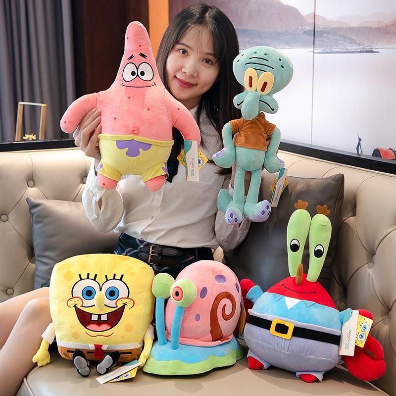 Genuine Anime Spongebob Squarepants Patrick Star Squidward Eugene H. Krabs Gary Kawaii Cartoon Stuffed Plush Toys Birthday Gift