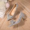 Newest Luxury Rhinestone High Heels Women Pumps Pointed Toe Woman Crystal Party Wedding Dress Shoes