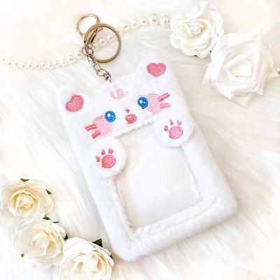 Tierförmiges Sammelkartenetui Koreanischer Schlüsselanhänger Ente Sammelbuch Kartenhalter Koreanische Haushaltswaren Flauschige Katze Polyester Kartenhalter
