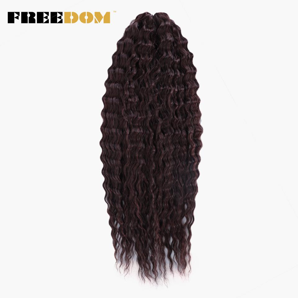 FREEDOM Synthetic Curly Hair 24 Inch Water Wave Twist Crochet Braid Hair Ombre Pink Ginger Deep Wave Braiding Hair Extension