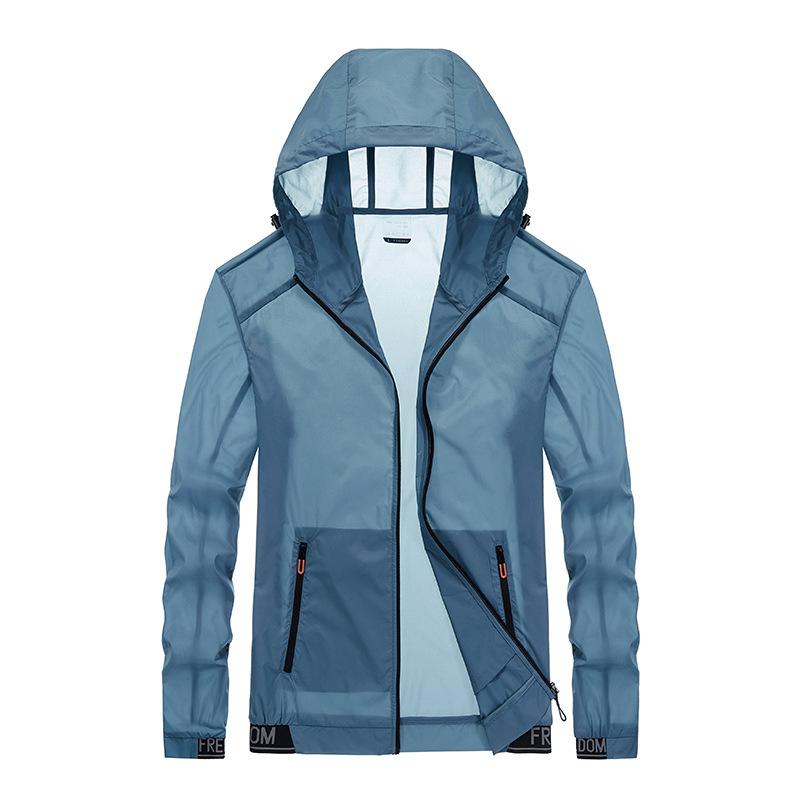 Summer Sun Protection Clothing for Men, Thin Trendy Brand New Hooded Jacket, Sports Outdoor Ice Silk Sun Protection Clothing for Men