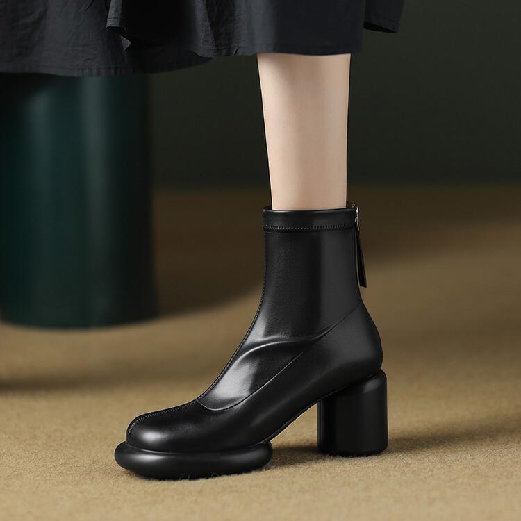 Fashion Brand Design 2025 New Women's Short Boots Walking Show Wedding Bride Size 33-42 Fashion Black Brown High Heels Woman Shoes