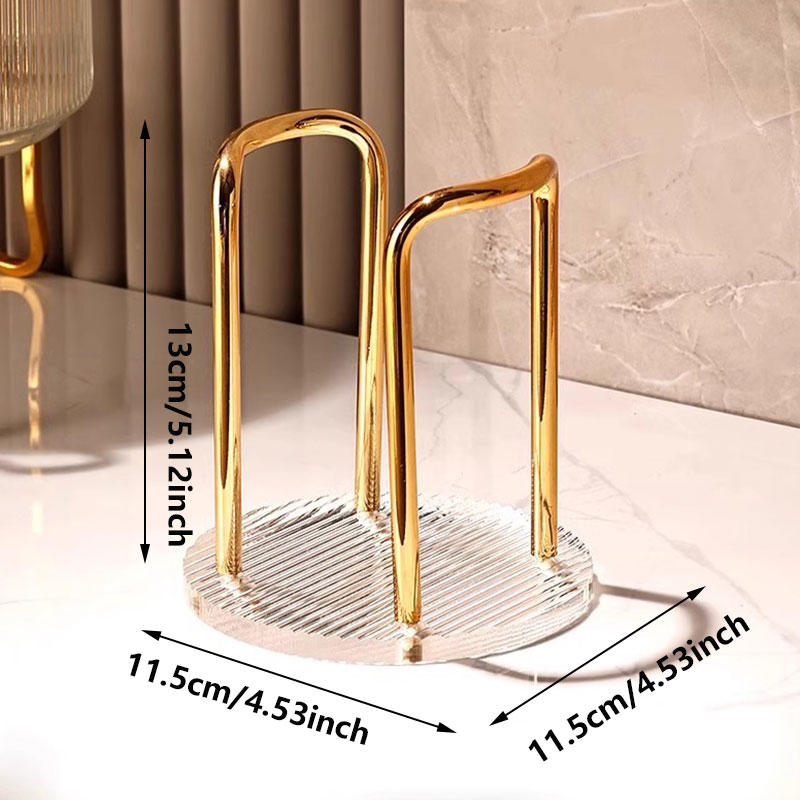 Elegant Cup Holder Stand For Disposable Tea Coffee Cup Modern European Portable Luxury Home Organizer With Extended Mug Display Rack And Storage Shelf
