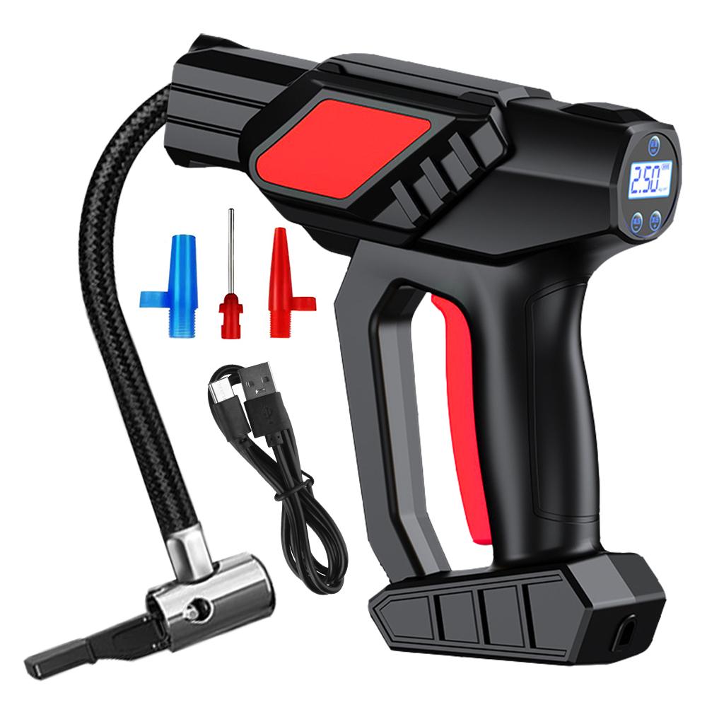 Car Air Compressor Tire Pressure Test Cordless Inflator 120W With LED Flashlight Digital Tire Air Pump