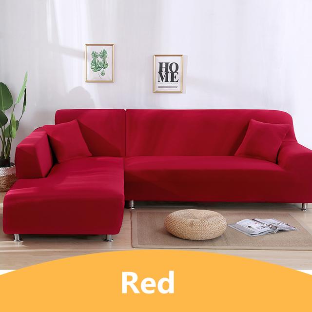 Elastische einfarbige Sofabezüge für das Wohnzimmer, All-Inclusive Spandex Couchbezüge, Eckmöbel Schutzbezüge, 1 2 3 4-Sitzer für Zuhause 1pc 1-Seat 90-140cm rot