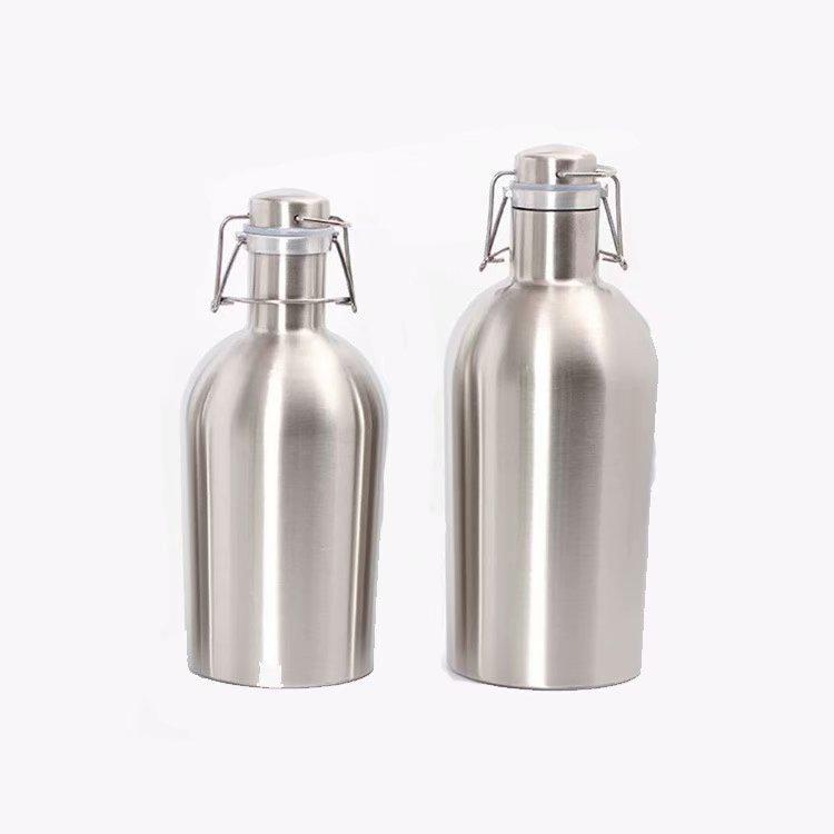 

304 Stainless Steel Wine & Water Bottle - Sealed, Single Layer, 32oz/64oz Novelty Shaker 32oz