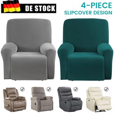 4 PCS Recliner Chair Covers, Stretchable Reclining Chair Sofa Covers, Armchair Slipcover