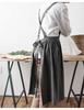 Floral Long-Sleeve Cotton Apron for Women - Japanese Style Cooking Cover-Up