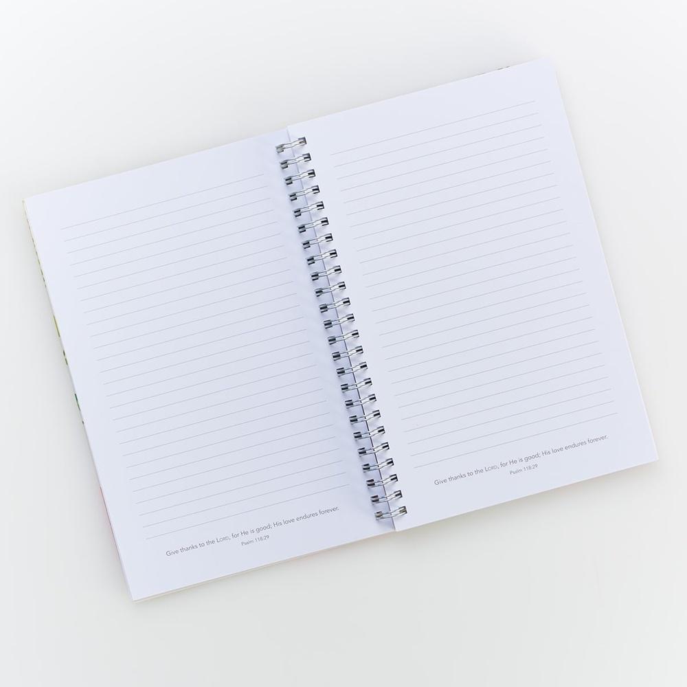 Beautiful Wirebound Notebook Ecclesiastes 3:11 Floral Design Spiral Bound PVC Cover 128 Lined Pages Scripture Inspirational Gift