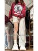 2024 Autumn Women's Off-White American-Style Wide-Leg Cuffed Joggers
