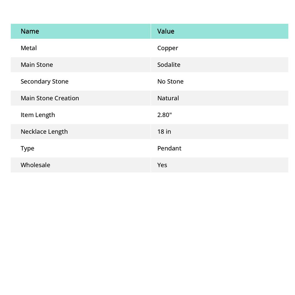 Sodalite Handmade Copper Wire Wrap Jewelry Pendant 2.80" M0z89