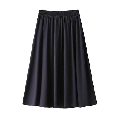 Costume pour femme grande taille Jupe mi-corps Jupe plissée A-line taille haute slim