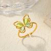 Popular Butterfly Rings For Women Gold Color Stainless Steel Geometric Opening Finger Ring Aesthetic Wedding Christmas Jewelry
