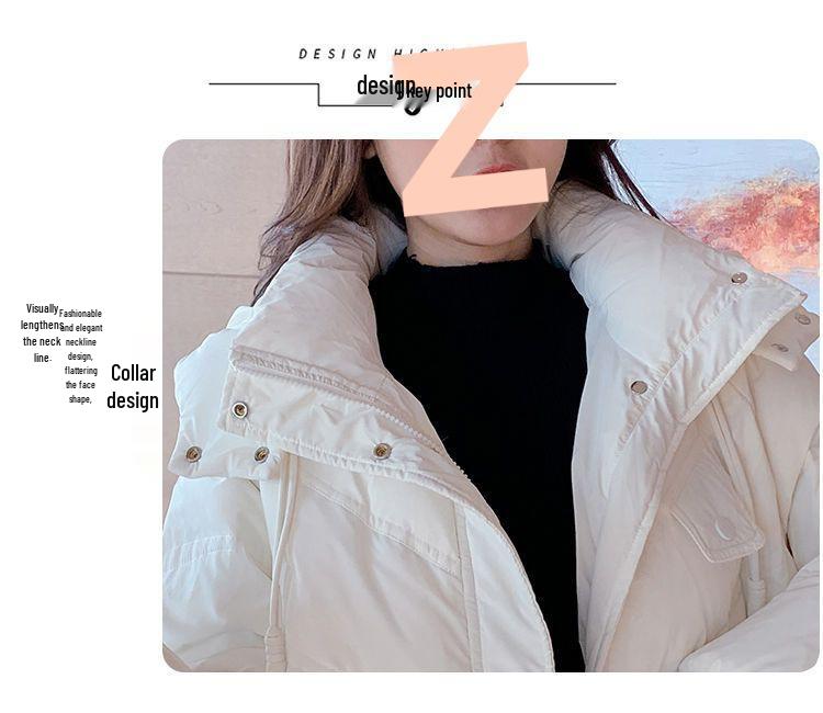 Women's Short Washable White Duck Down Jacket - Korean Style, Petite, Warm, Thick, Trendy Winter Coat