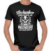 Men's and Women's T-shirts Mécaniciens Créés Outils Artisans Automobile Moto Fun