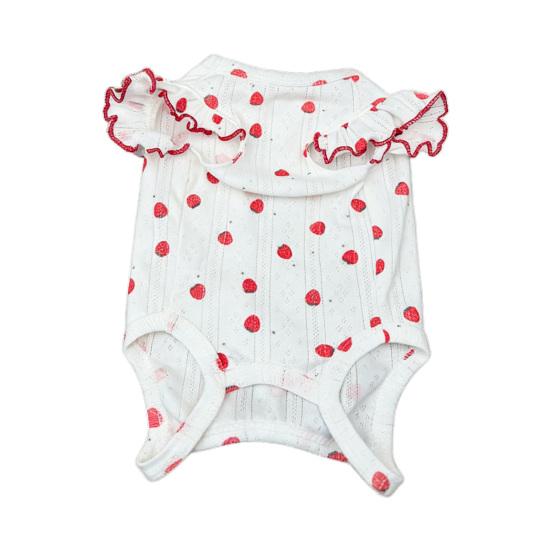 

Летние хлопковые рубашки для собак с принтом сердечек, без рукавов с оборками, жилет для щенка, мягкий, дышащий, милый наряд для питомца, для маленьких собак и кошек S